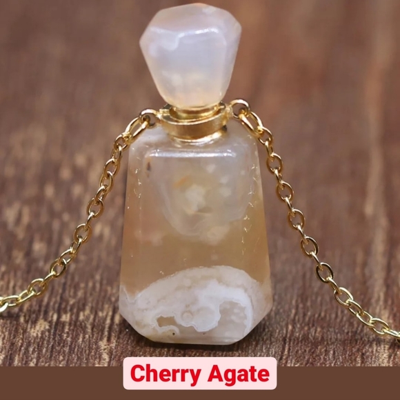 💎 Natural Gemstone 💎 Perfume Bottle Necklace - Picture 5 of 7